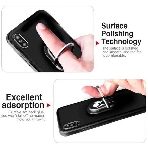 Mobile Phone Ring Holder 3 in 1 Universal Air Vent Car Phone Mount & Finger Grip - Picture 6 of 7
